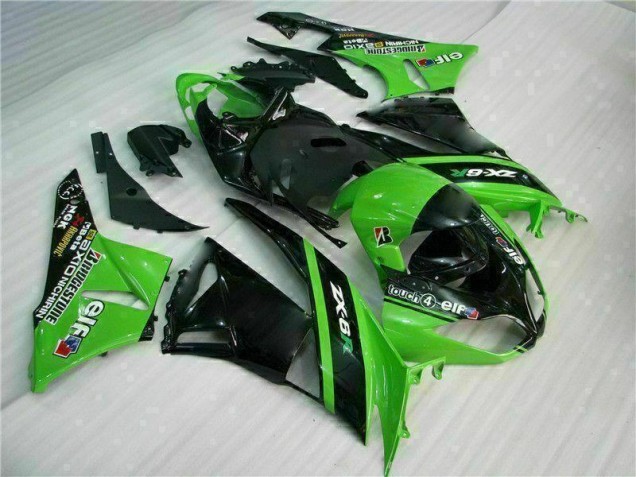 Vert Noir Carénages Moto Kawasaki ZX6R 2009-2012 Vert Noir Carénages Moto Kawasaki ZX6R 2009-2012