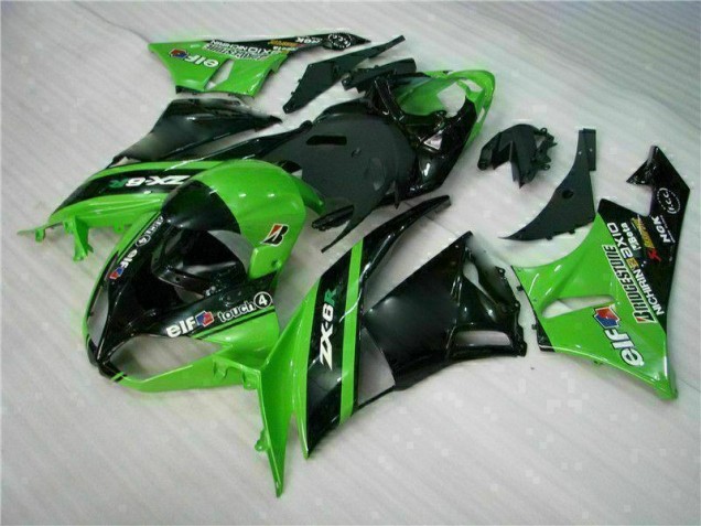 Vert Noir Carénages Moto Kawasaki ZX6R 2009-2012 Vert Noir Carénages Moto Kawasaki ZX6R 2009-2012