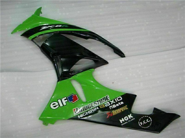 Vert Noir Carénages Moto Kawasaki ZX6R 2009-2012 Vert Noir Carénages Moto Kawasaki ZX6R 2009-2012