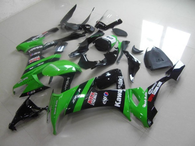 Vert Noir Kick Carénage Moto Kawasaki ZX10R 2008-2010 Vert Noir Kick Carénage Moto Kawasaki ZX10R 2008-2010