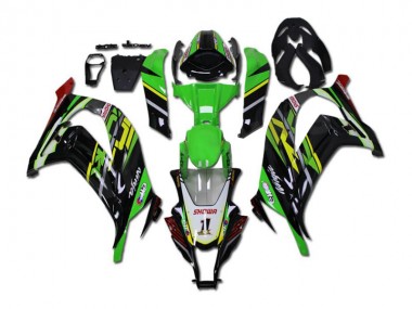 Vert Noir Kit Carénages Motos Complet Kawasaki ZX10R 2011-2015