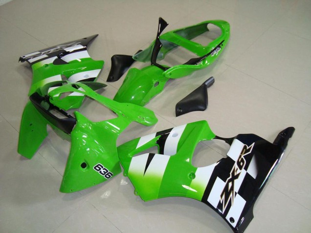Vert Noir Kit Carénages Motos Kawasaki ZX6R 2000-2002 Vert Noir Kit Carénages Motos Kawasaki ZX6R 2000-2002