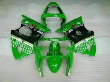 Vert Noir Kit Carénages Motos & Plastique Kawasaki ZX6R 2000-2002