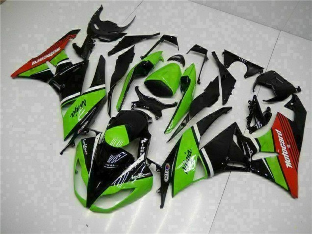 Vert Noir Rouge Carénage Moto Kawasaki ZX6R 2009-2012 Vert Noir Rouge Carénage Moto Kawasaki ZX6R 2009-2012