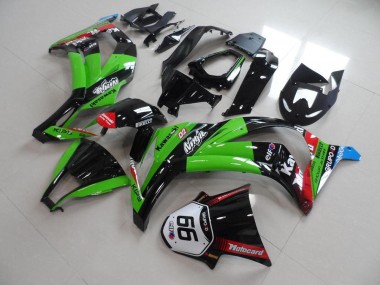 Vert Noir avec Number 66 Carénage Moto Kawasaki ZX10R 2011-2015