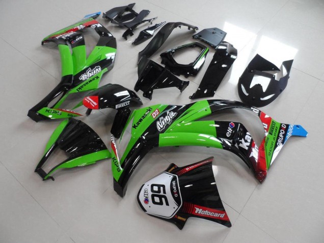Vert Noir avec Number 66 Carénage Moto Kawasaki ZX10R 2011-2015 Vert Noir avec Number 66 Carénage Moto Kawasaki ZX10R 2011-2015