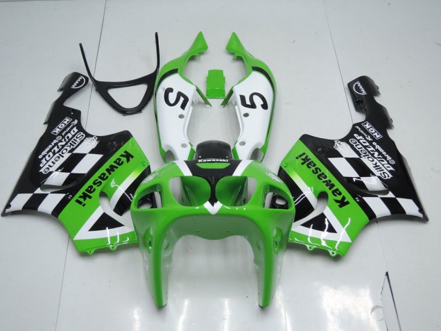 Vert Noir et Blanc Carénage Moto Kawasaki ZX7R 1996-2003 Vert Noir et Blanc Carénage Moto Kawasaki ZX7R 1996-2003