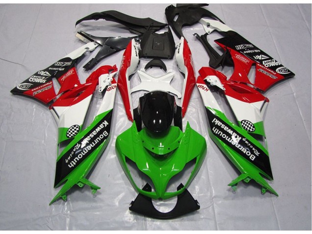 Vert Rouge Carénage Moto Kawasaki ZX6R 2009-2012 Vert Rouge Carénage Moto Kawasaki ZX6R 2009-2012