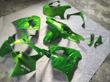 Vert Vert Flamme Carénage Moto Kawasaki ZX9R 2000-2001