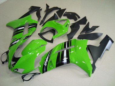 Vert et Argent Bande Carénage Moto Kawasaki ZX6R 2007-2008