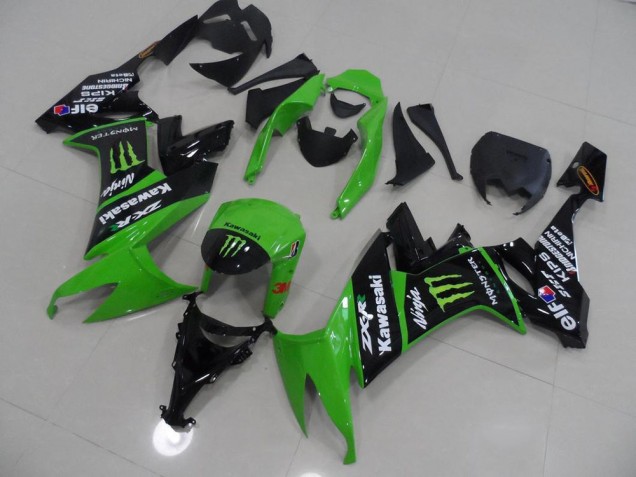 Vert et Noir Monster Carénage Moto Kawasaki ZX10R 2008-2010 Vert et Noir Monster Carénage Moto Kawasaki ZX10R 2008-2010