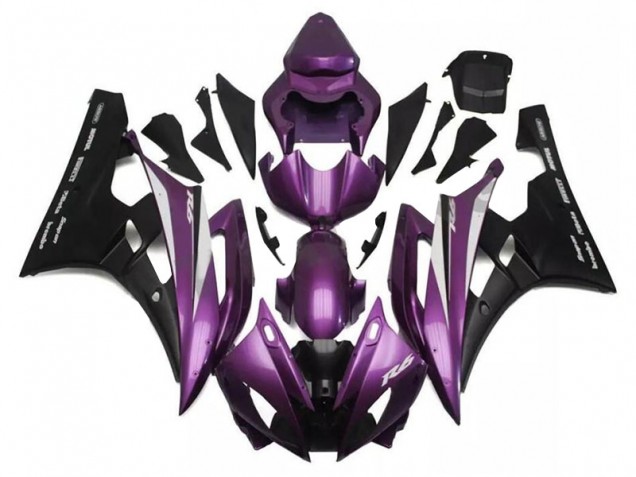 Violet Noir Carénage Moto Yamaha R6 2006-2007 Violet Noir Carénage Moto Yamaha R6 2006-2007